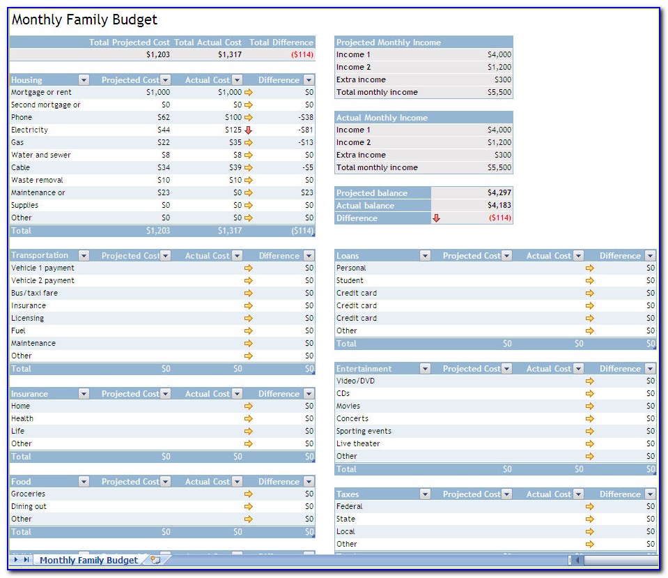 Home Budget Planner Template Free