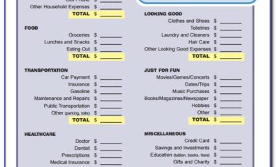Home Budget Worksheet Template Free