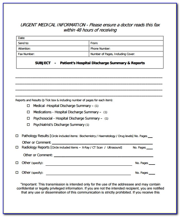 hospital discharge papers