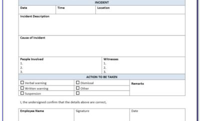 Hospital Incident Report Form Template Word