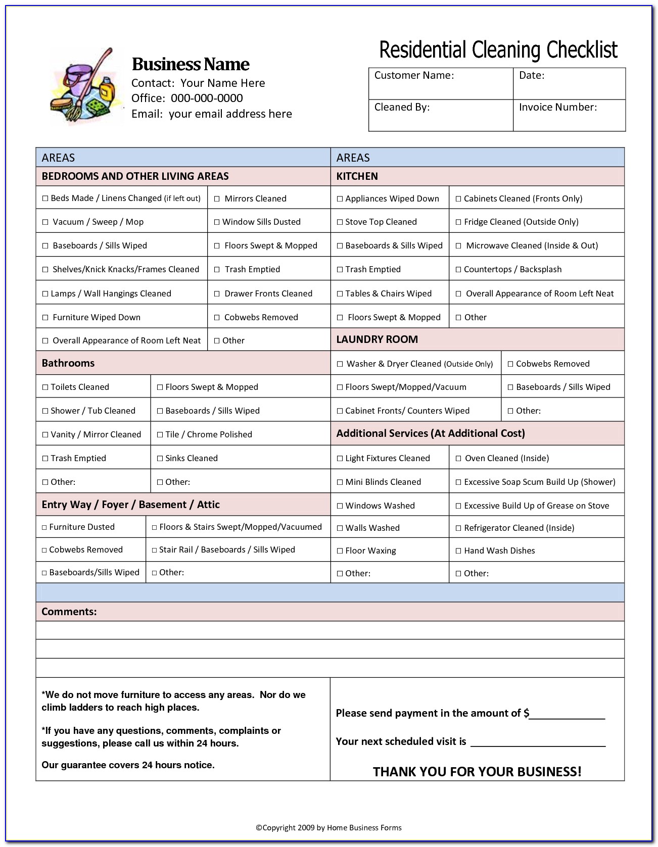 House Cleaning Invoice Template Free