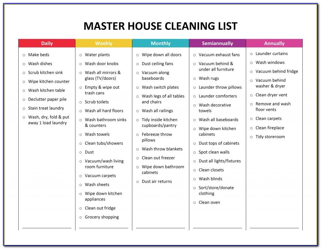 House Cleaning Template Printable