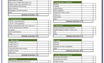 Household Budget Forms Pdf