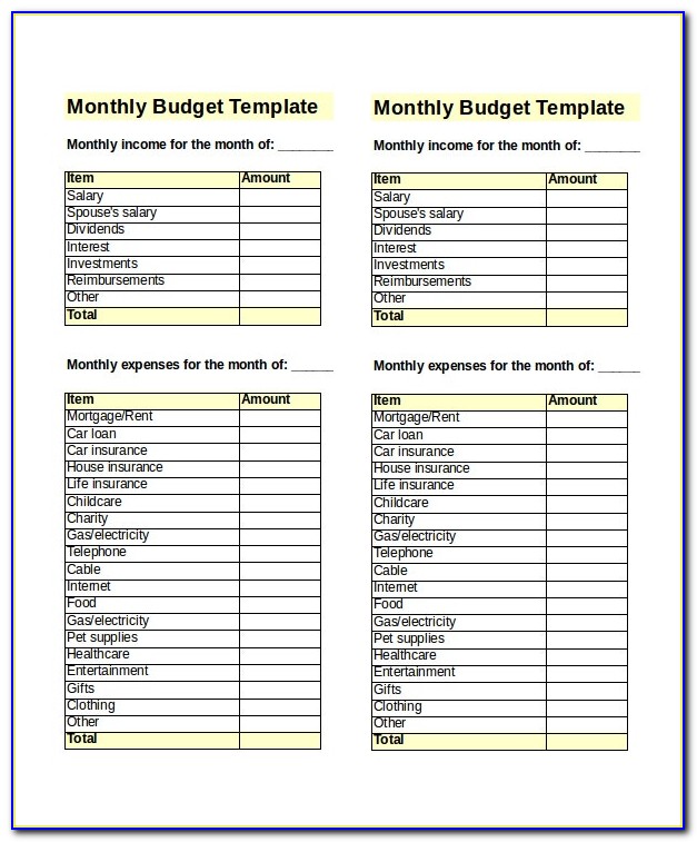 Household Budget Template Excel South Africa