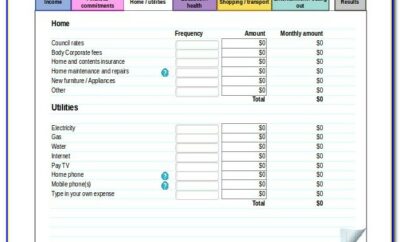 Household Budget Templates Free