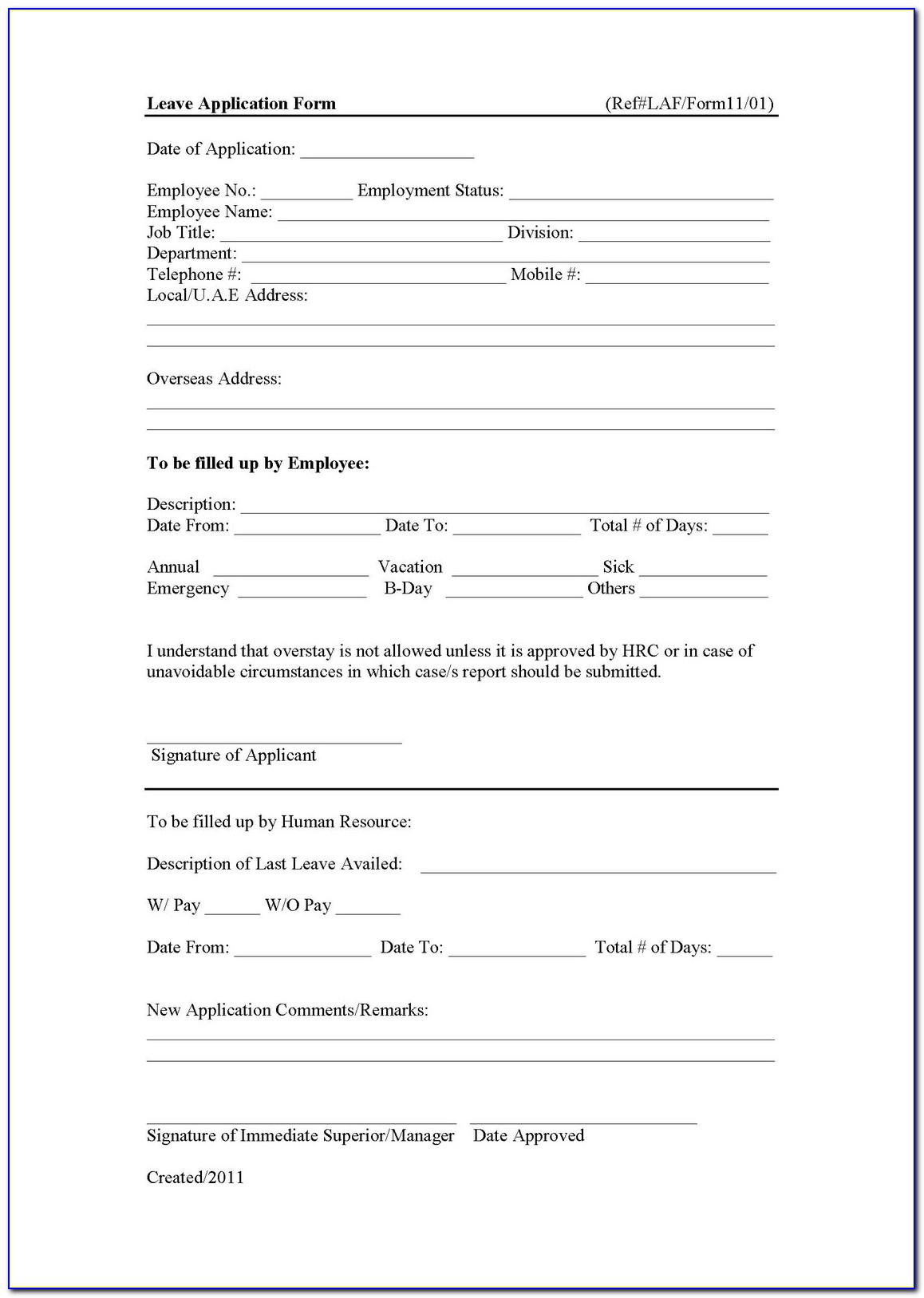 Hr Forms And Templates Uk