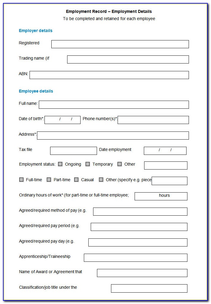 Hr Sample Forms And Templates