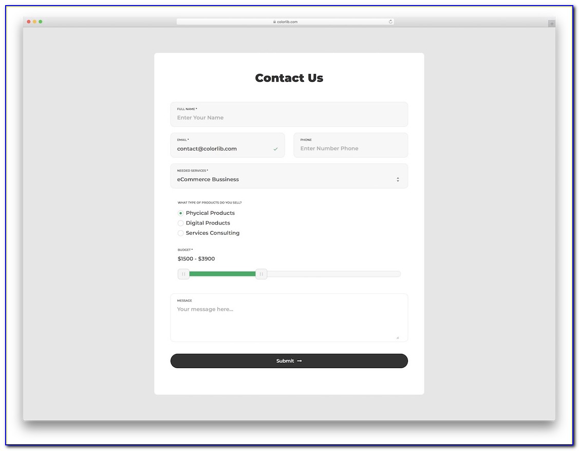 Html5 Css3 Form Template