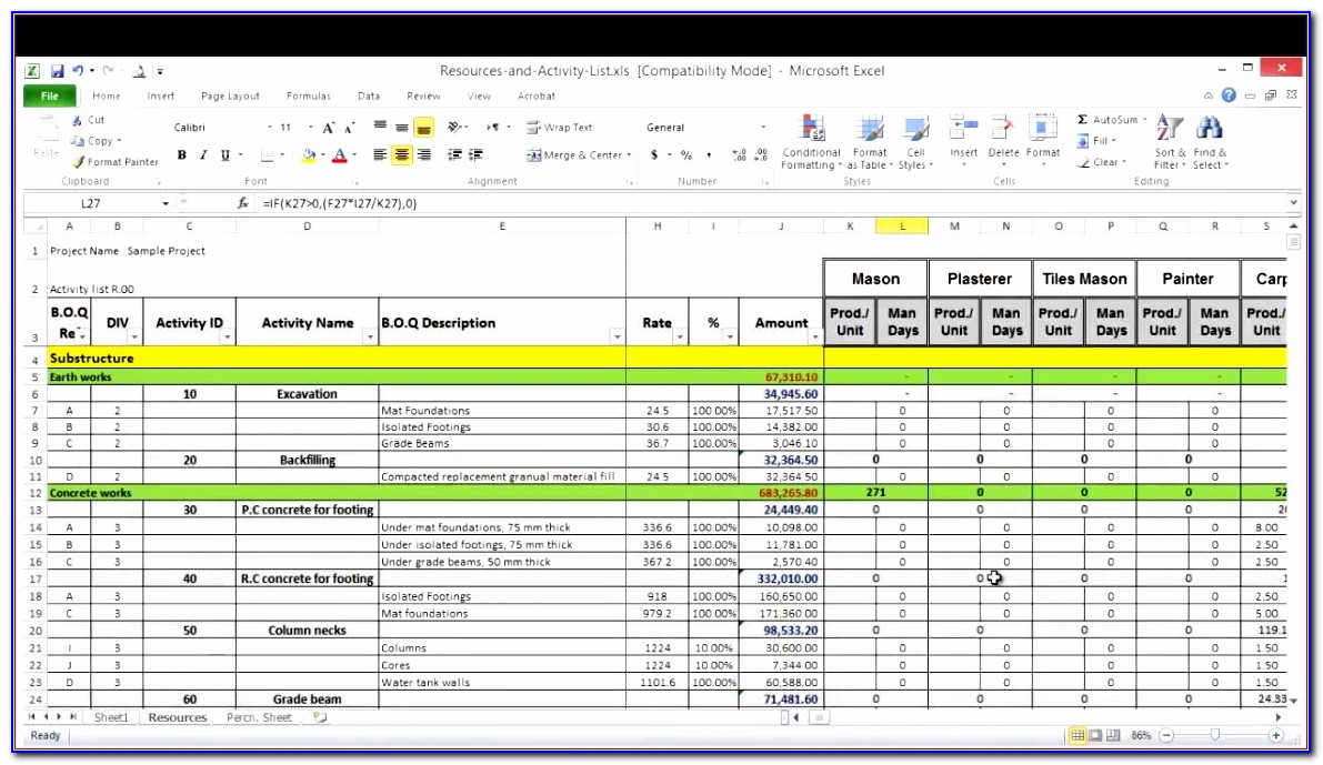 Human Resource Capacity Planning Template Excel