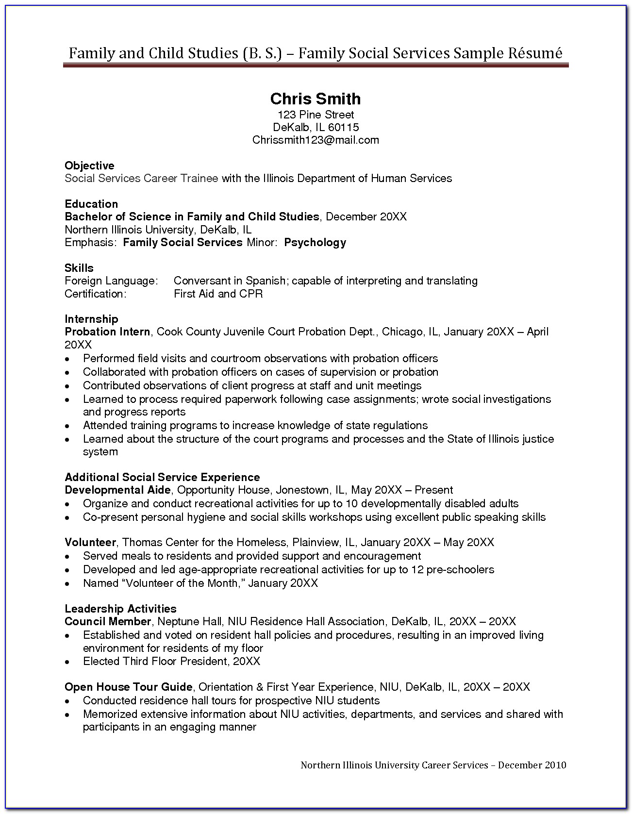 Human Services Specialist Resume Sample