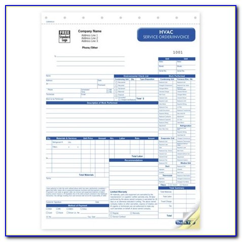 Hvac Work Order Form