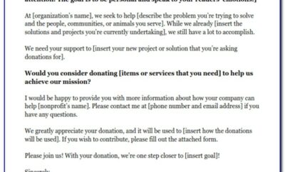 In Kind Donation Letter Example