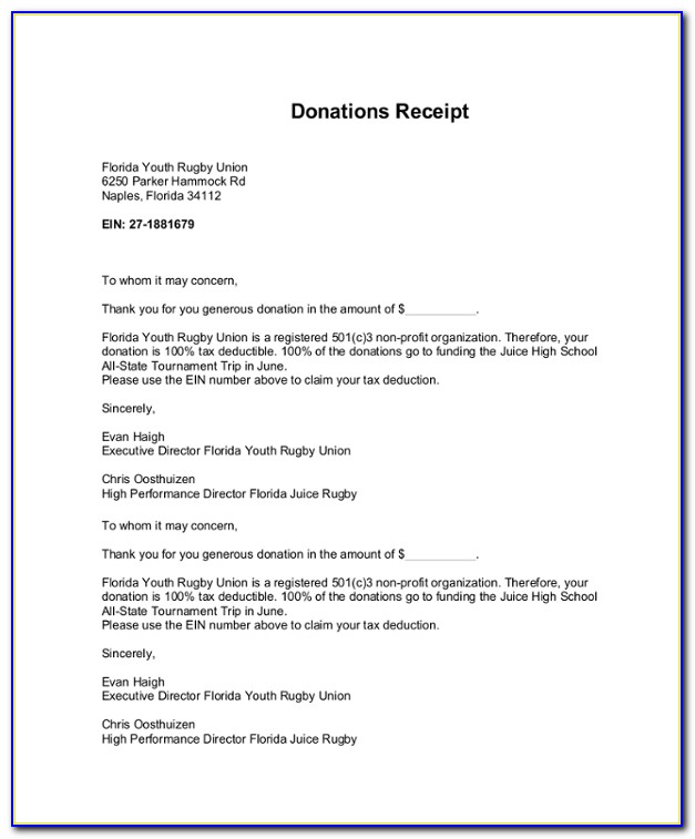 In Kind Donation Thank You Letter Template