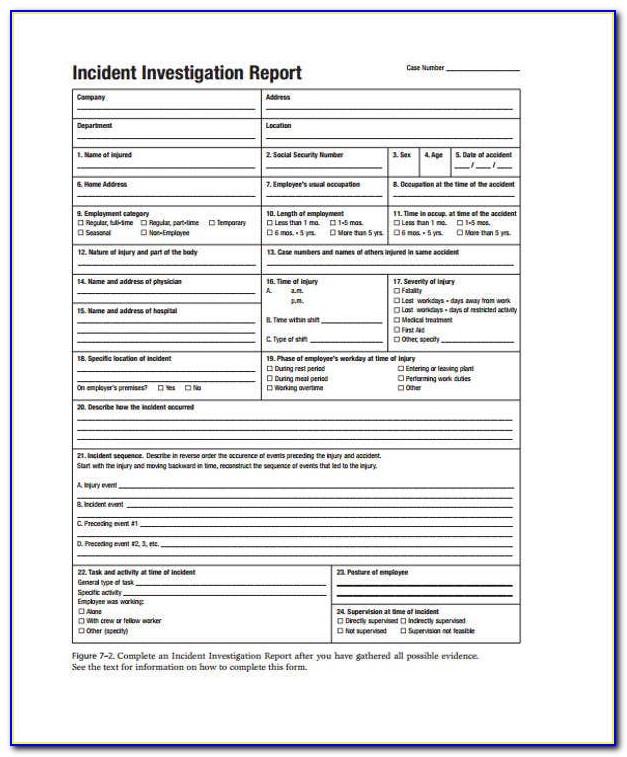Incident Accident Investigation Report Form