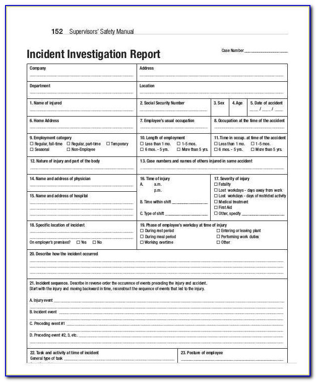 Incident Accident Investigation Report Format