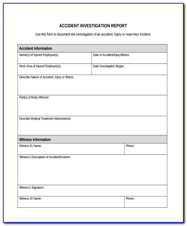 Incident Investigation Report Example