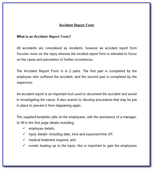 Incident Investigation Report Template Word