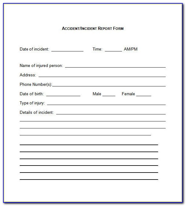 Incident Report Template Word Document
