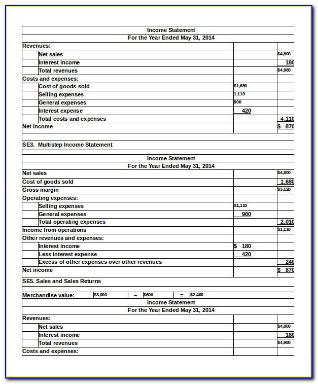 And Expense Statement Template Download