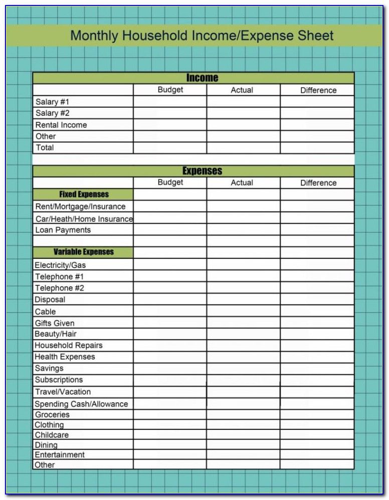 Income And Expense Template For Small Business