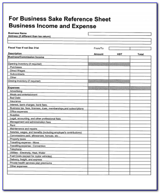 Income Expense Statement Format