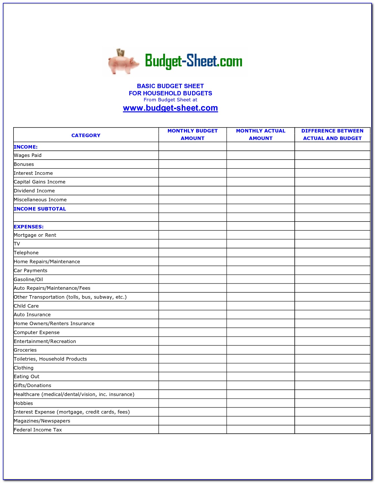 Income Statement And Balance Sheet Sample
