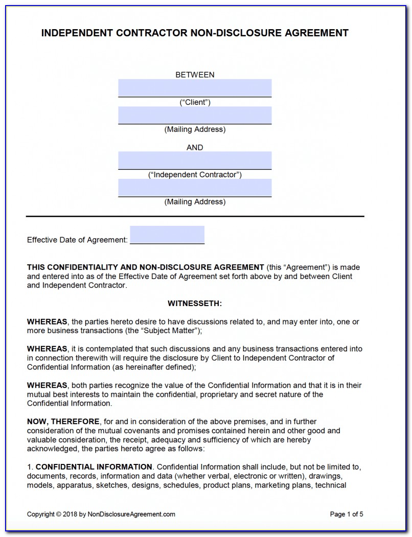 Independent Contractor Contract Template Nz
