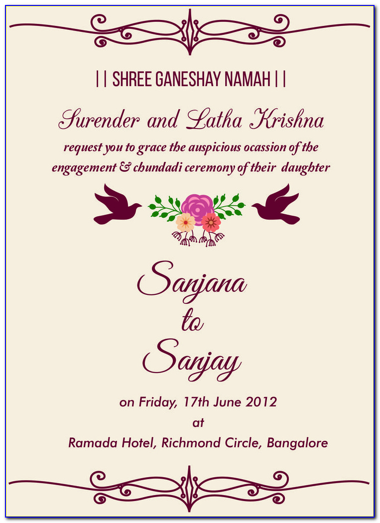 Indian Engagement Invitations Templates