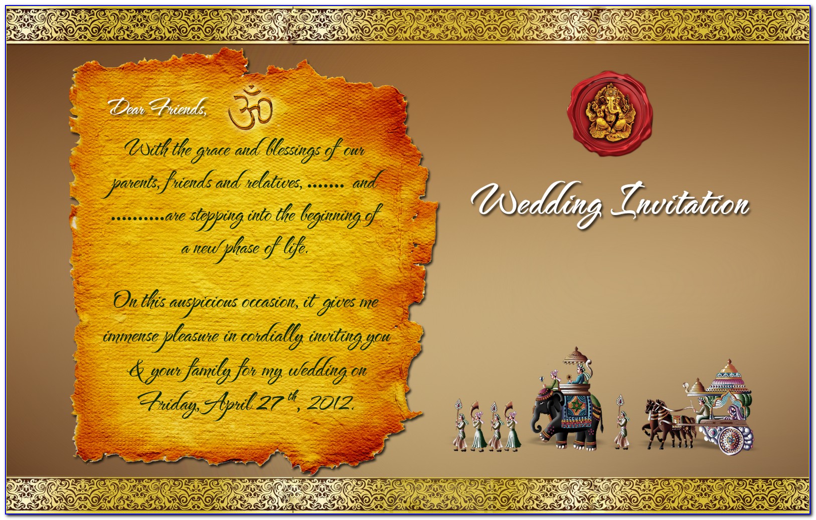 Indian Marriage Invitation Templates Online