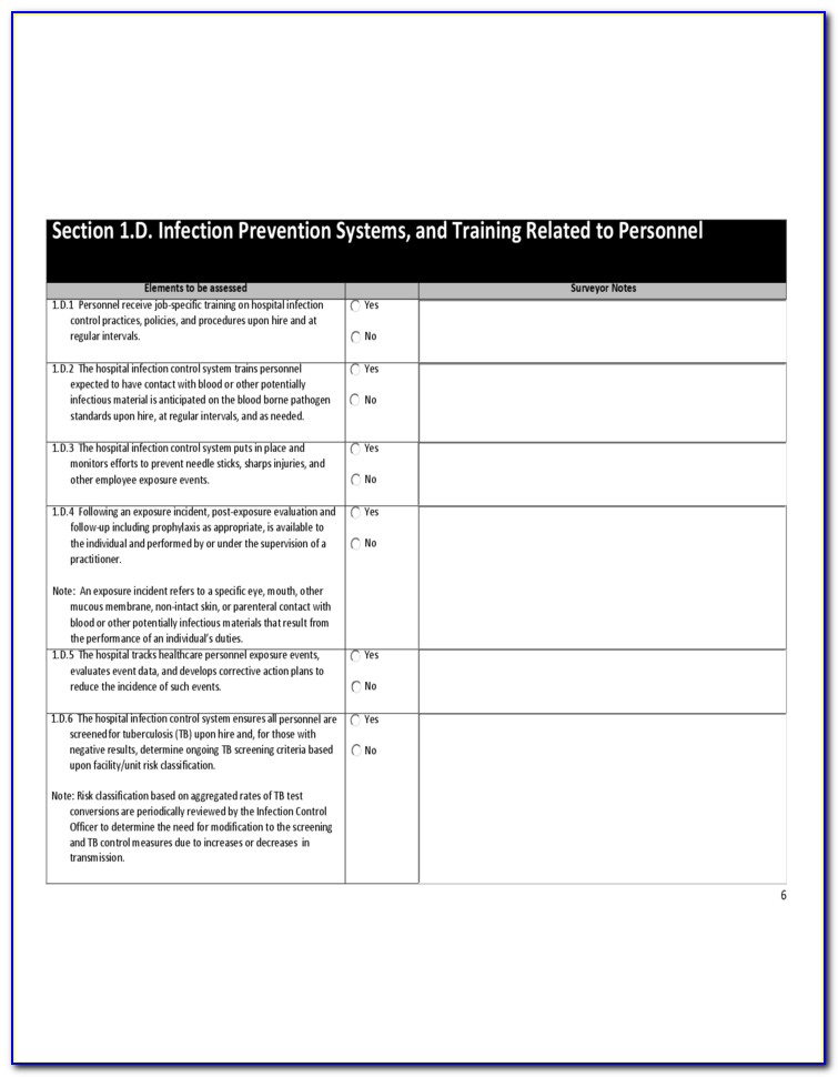 Infection Control Risk Assessment Template For Long Term Care Facilities