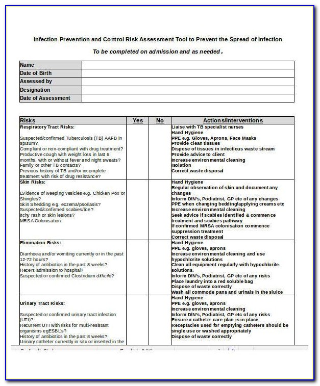 infection-control-risk-assessment-template