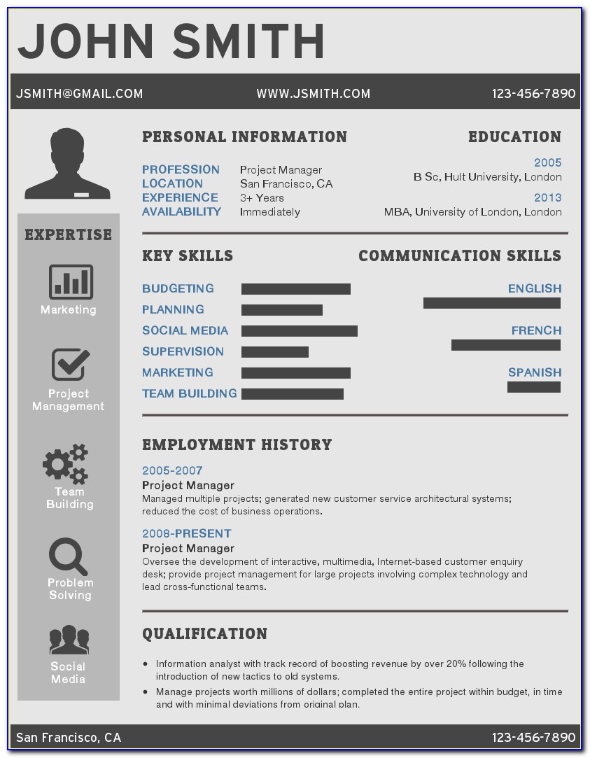 Infographic Resume Photoshop Template