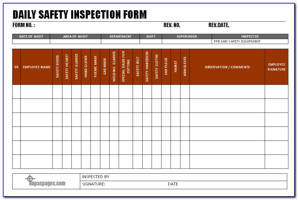 Inspection Report Template In Excel
