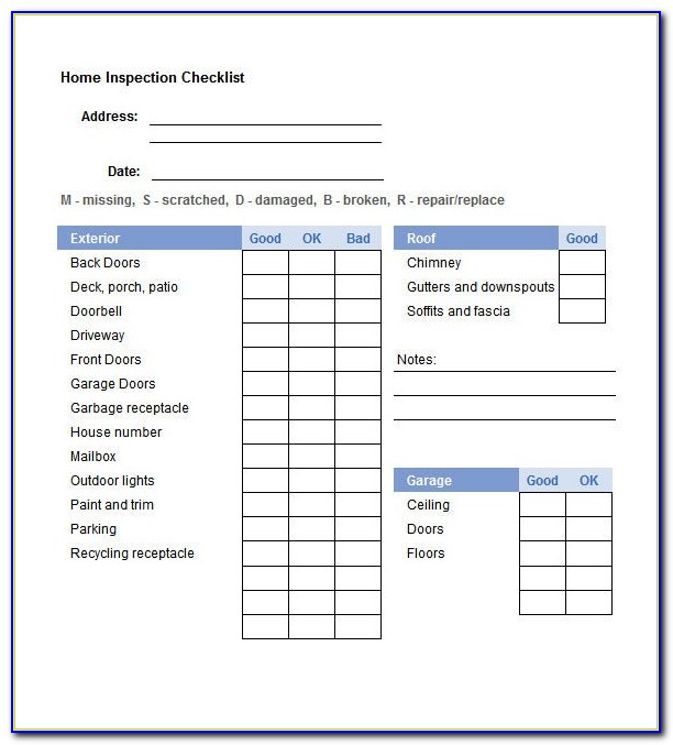 Inspection Sheet Template Excel