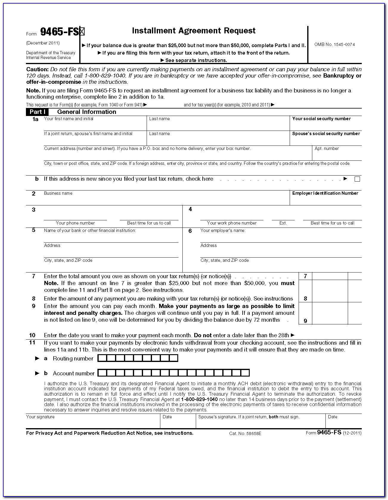Installment Agreement Form 990