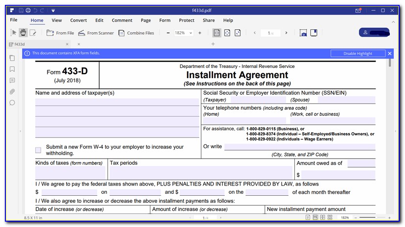 Installment Agreement Request Form 9465 (after Filing Return)