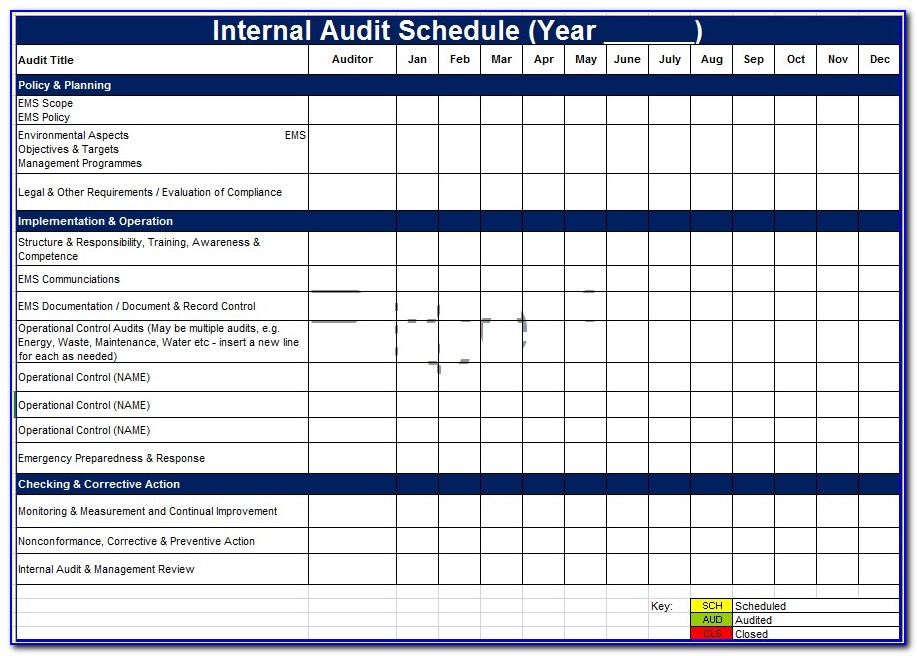 Internal Audit Plan Template Excel