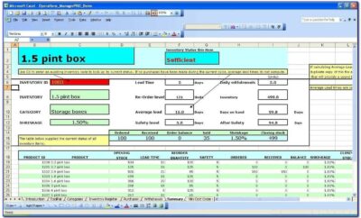 Inventory Control Excel Template Free Download