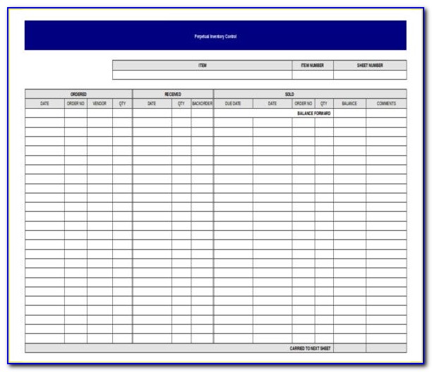 Inventory Control Excel Template Free