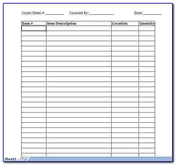 Inventory Log Sheet Excel Template