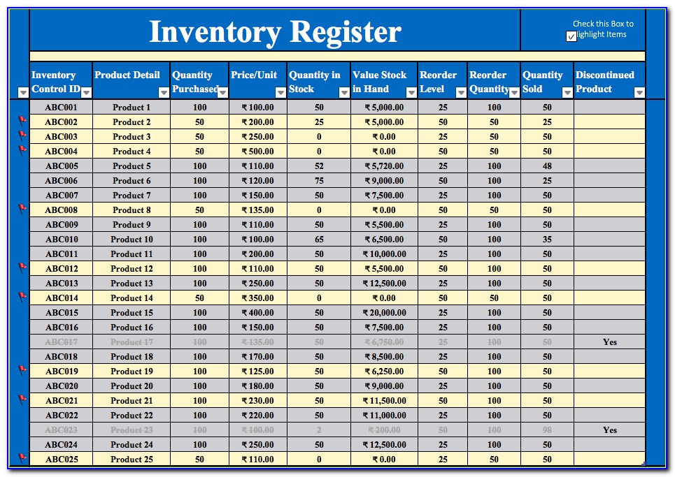 Inventory Management Spreadsheet Template Free