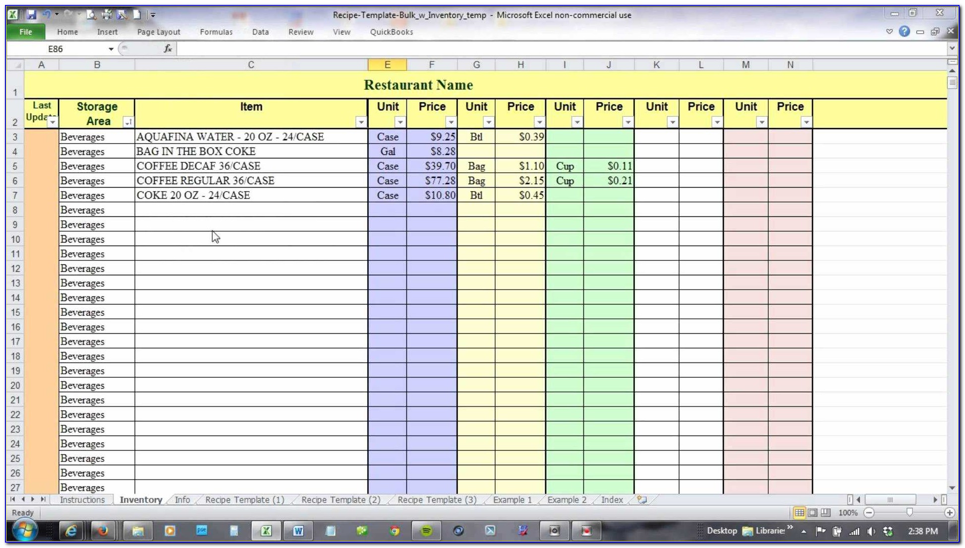 Inventory Tracking Excel Spreadsheet Template