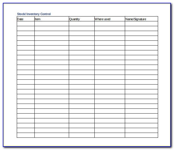 Inventory Tracking Sheet Template