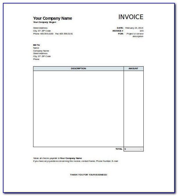 Invoice Blank Template Software