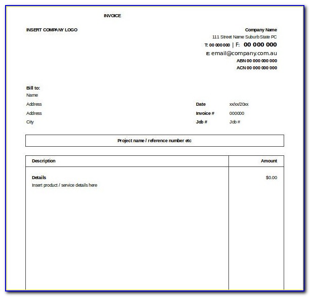 Invoice Document Template Word