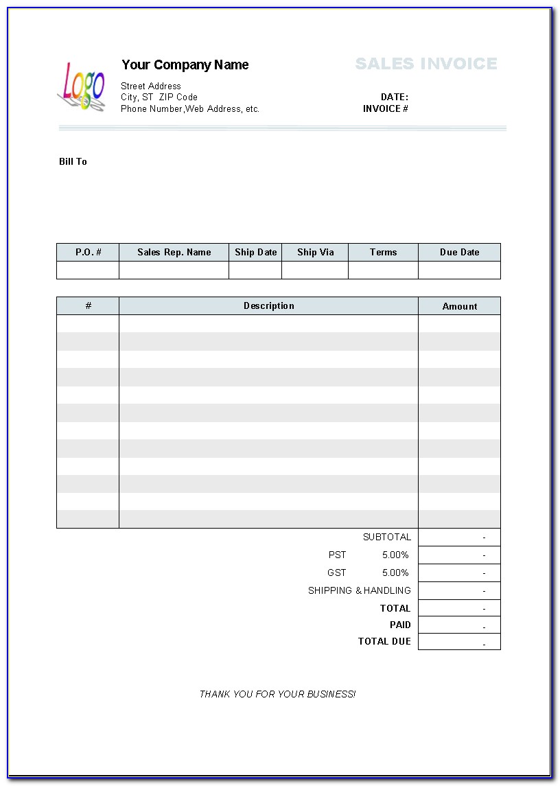 Invoice Example For Contract Work
