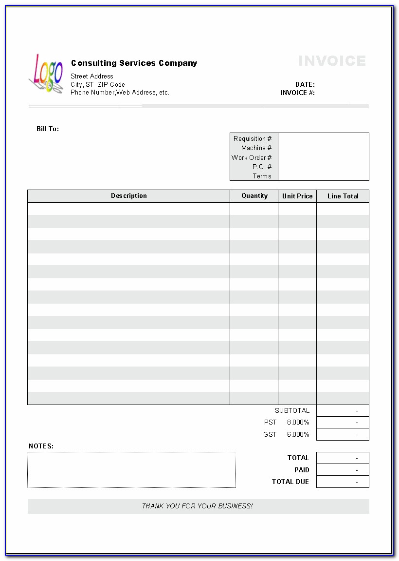 Invoice Examples For Contractors
