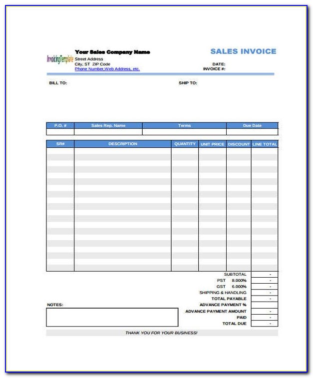 Invoice Form Excel 2007