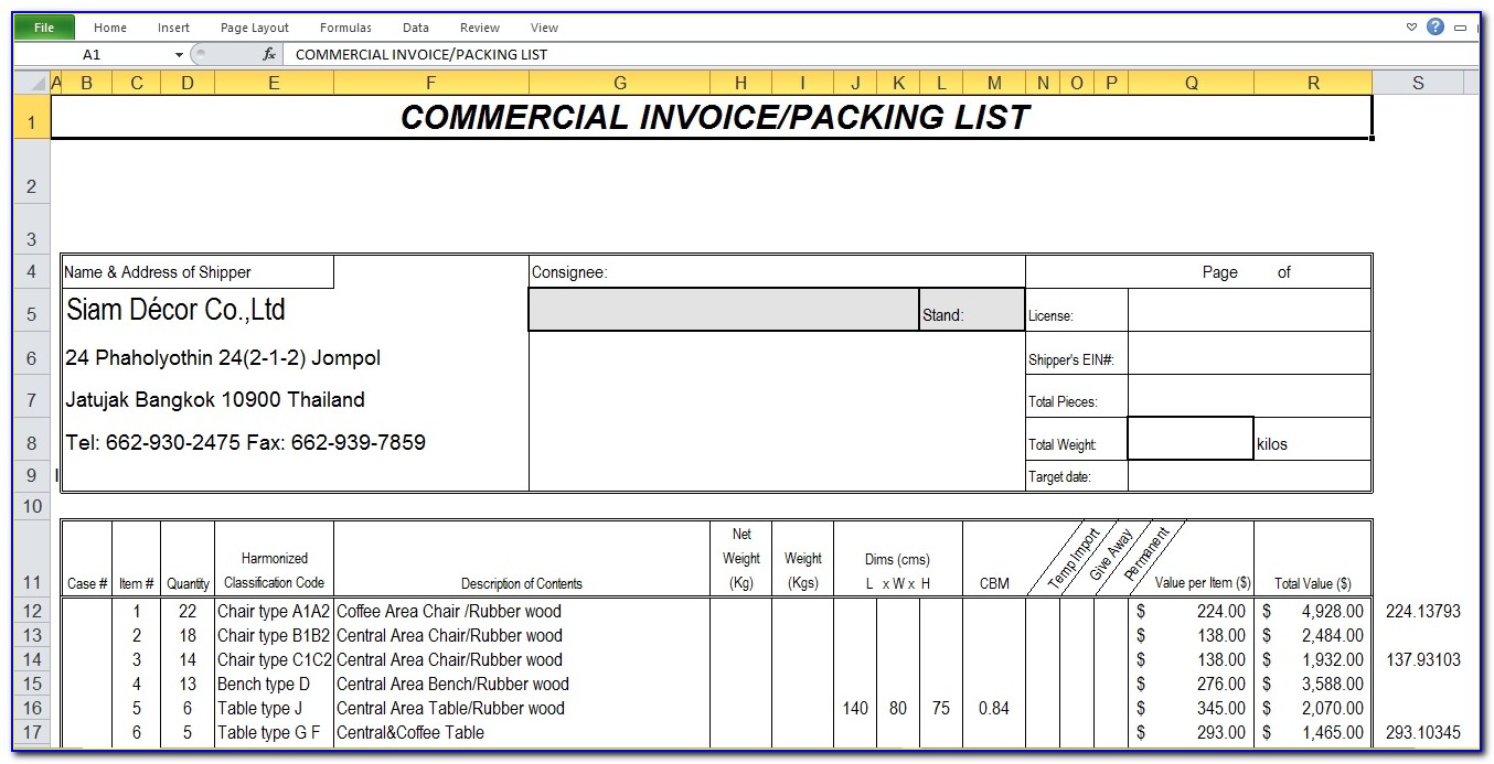 Invoice Format For Car Sale