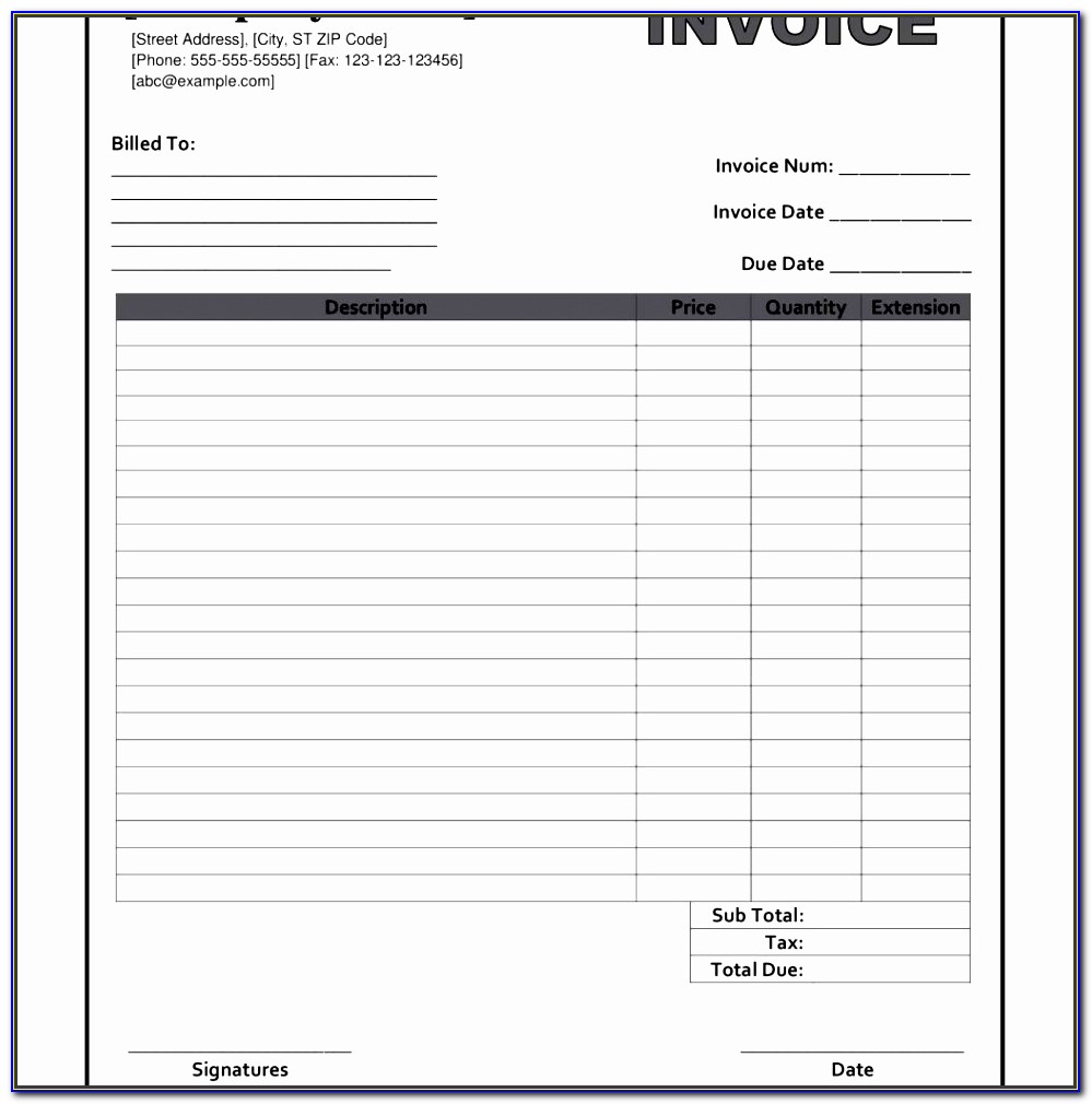 Invoice Format For Painting